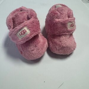 UGG Kids Pink Fuzzy Slippers